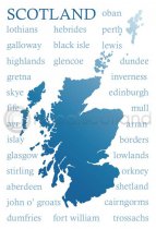 Scotland Place Names Silhouette Postcard (HA6)