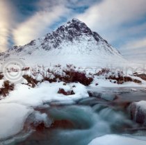 Winter Buachaille Etive Mor Snow Colour Photo Greetings Card