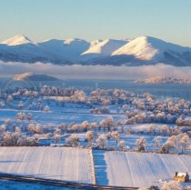 Winter Loch Lomond in Snow Colour Photo Greetings Card