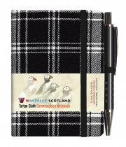 Tartan Cloth Notebook Mini: Black & White (Jun)