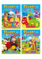 Sticker & Colour Fun: Dino, Fairy, Farm & Park (4 Asst)