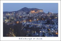 Edinburgh & city at dusk, Edinburgh Postcard (H Std CB)