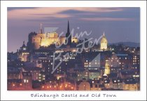 Edinburgh Castle & Old Town at Dusk, Edinburgh Postcard (H Std C