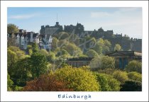 Edinburgh Castle beyond Princes St. Gardens, Edinburgh Postcard