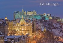 Edinburgh Castle & Mound at dusk, Edinburgh Postcard (H Std CB)