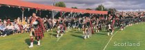 Braemar Highland Gathering, Massed Pipes Postcard (H Pan CB)