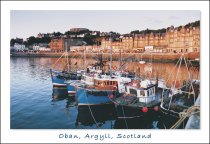 Oban, Argyll - Harbour and Town Centre Postcard (H Std CB)