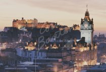 Edinburgh Castle & City at Dusk, Edinburgh 1 Postcard (H Std CB)