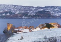 Urquhart Castle & Loch Ness in Snow Postcard (H Std CB)