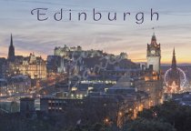 Edinburgh Castle & City at dusk, Edinburgh 2 Postcard (H Std CB)