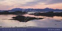 Dusk on South Morar Coast, mountains Skye beyond Postcard (H Vis