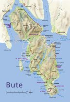 Map of Isle of Bute Postcard (V Std CB)