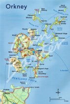 Map of Islands of Orkney Postcard (V Std CB)