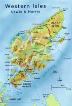 Map of Western Isles - Lewis & Harris Postcard (V Std CB)