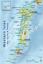 Map of Western Isles - Uists & Barra Postcard (V Std CB)