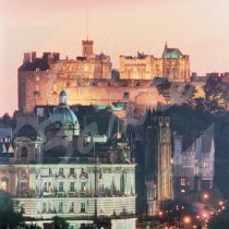 Edinburgh Castle at dusk Greetings Card (CB)