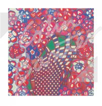 Mackintosh Blue & Pink Tobacco Flowers Textile Greetings Card