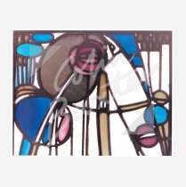 Mackintosh Detail of Leaded Glass Panel, Rose Boudoir Classic Greetings Card