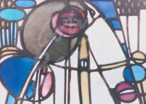 Mackintosh ' Rose Boudoir' Glass Panel Magnet (H CB)