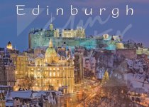 Edinburgh Castle & Mound at dusk Magnet (H CB)