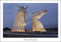 PC CB Kelpies at Dusk, Falkirk Postcard (H Std CB)