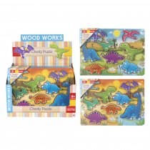 Wood Works Dino Chunky Puzzle 2 Asst (RRP £6.99v)(Mar)