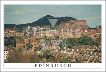 Castle from Salisbury Crags, Edinburgh Postcard (H SG)