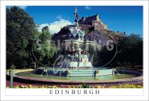 Edinburgh, Ross Fountain Refurbished , Castle Postcard (H SG)