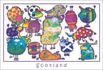 Highland Cows - Scotland, cartoon Postcard (H SG)