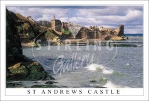 St Andrews Castle from Beach below Postcard (H SG)