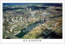 Glasgow and River Clyde, Aerial - Glasgow Postcard (H SG)