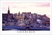 Edinburgh, City Skyline over Waverley Bridge Winter Postcard (H SG)