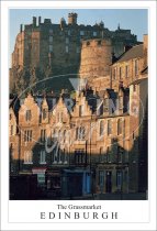 The Grassmarket - Edinburgh, with Castle, Close Up Postcard (V SG)