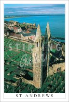 St Andrews Cathedral East Tower & Castle, St Andrews Postcard (V SG)