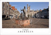 Castlegate - Aberdeen, Gordon Highlanders Statue Postcard (H SG)