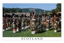 Massed Pipe Bands Braemar Gathering Postcard (H SG)