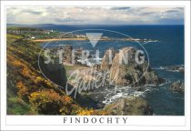 Findochty, Cliffs and Stacks Postcard (H SG)