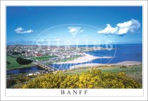 Banff, over River deveron with Banff Bay Postcard (H SG)