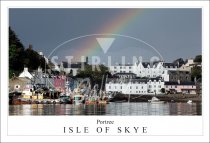 Portree - Isle of Skye, Rainbow Postcard (H SG)