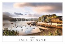 Portree - Isle of skye, Beach, Harbour, early Morning Postcard (H SG)