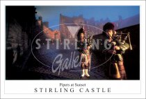 Pipers at Sunset - Stirling Castle Postcard (H SG)