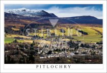 Pitlochry, from Cluanie Walk, Snow Postcard (H SG)