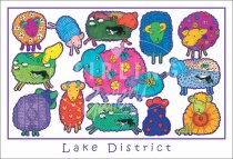 Sheep - Lake District, cartoon Postcard (H SG)