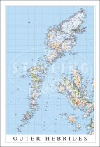 Outer Hebrides Map Postcard (V SG)