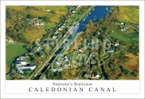 Neptune's Staircase - Caledonian Canal, Aerial view Postcard (H SG)