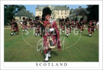 Pipeband, Traquair - Scotland Postcard (H SG)