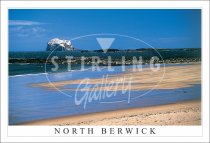 North Berwick, Over East Beach to Bass Rock Postcard (H SG)