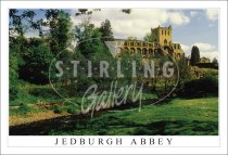 Jedburgh Abbey, from River, Spring Postcard (H SG)