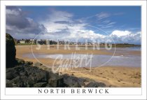 North Berwick, Beach & Berwick Law Postcard (H SG)