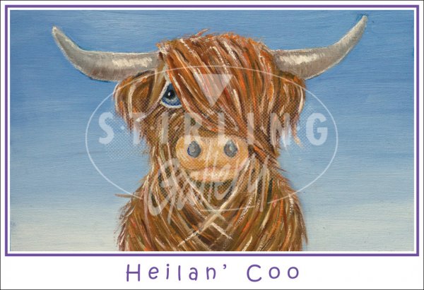 Heilan Coo, cartoon Postcard (H SG)